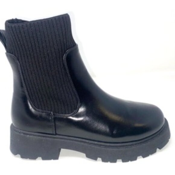 TOP MODA Women's Bronx-72 Chelsea Sock Boot Black Size 8.5 - Picture 2 of 6
